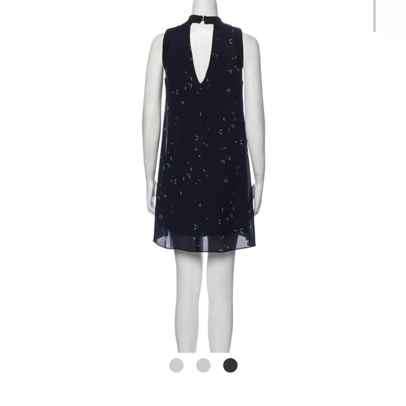 ALC 100% Silk Navy Blue High Neck Mini Dress Size S 4 OP 500 - Picture 3 of 8